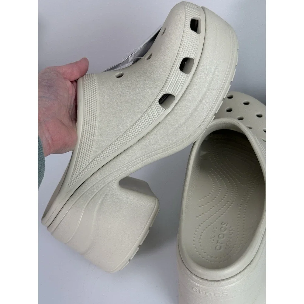 Crocs Siren Clog‎ Men 11 Bone Beige White Platform Chunky Heels Y2K Bratz Doll